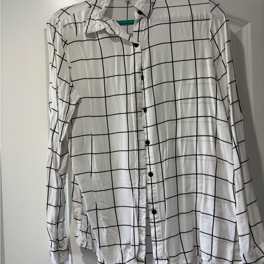 White and Black Checkered Men's Shirt
